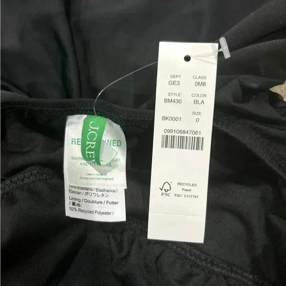 New with tags j crew black Scrunchie-strap plunge one-piece in size 0 - Picture 7 of 7
